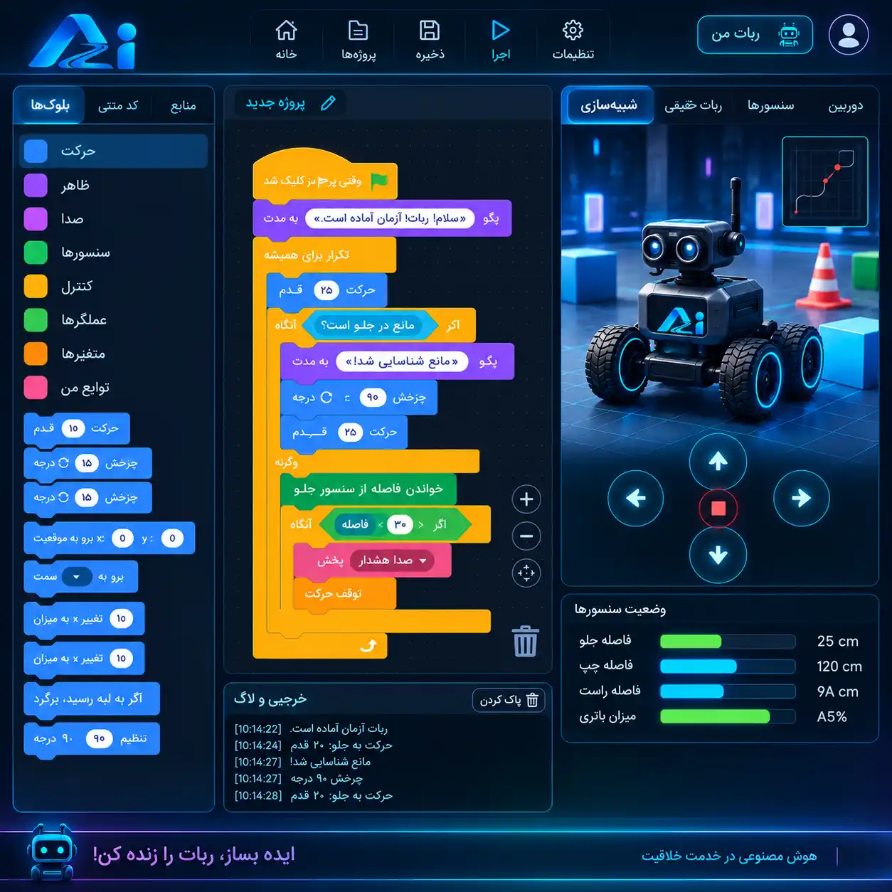 اپلیکیشن آزمان برای استفاده از دوربین و سنسورهای گوشی موبایل